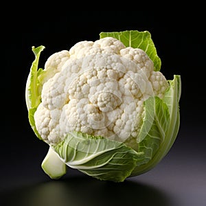 Photorealistic Cauliflower Still-life On White Background