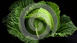 Photorealistic Close-up Of Cabbage On White Background