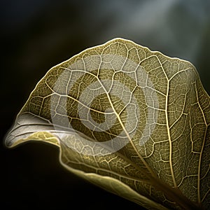 Photorealistic Close-up: Shining Light On A Petunia Leaf