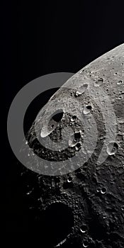 Photorealistic Composition Of The Moon With Bold And Angular Surface Treatment