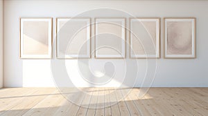 Photorealistic Frames On Wall: Brett Whiteley Style 3d Rendering