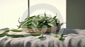 Photorealistic Green Bean Image On White Background