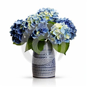Photorealistic Hydrangea In Modern Ceramic Vase - Stock Photo Quality