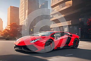 A photorealistic hyper Lamborghini supercar generated by Ai