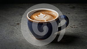 Photorealistic image of a ceramic espresso mug