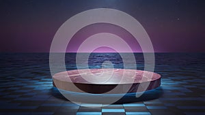 a photorealistic image of a 3d scene with a pink cylin ai generated