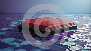 a photorealistic image of a 3d scene with a red hexago ai generated