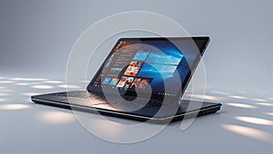 Photorealistic image of a digital notebook with non-slip base on a white background