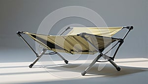 Photorealistic image of a folding camp cot