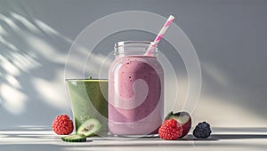 Photorealistic image of a plastic smoothie cup