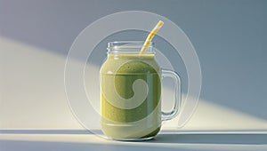 Photorealistic image of a plastic smoothie cup