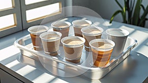 Photorealistic image of a plastic tray of snacks