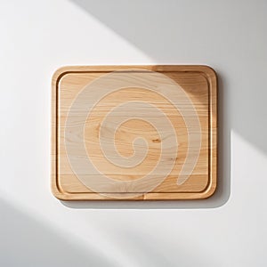 Polished Wooden Chopping Board with Rounded Edges Isolated