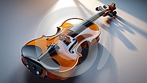 Photorealistic image of a precision-tuned self-adjusting violin