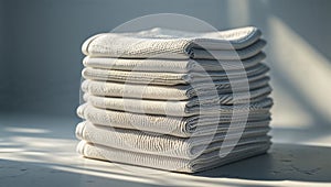 Photorealistic image of a stack of washcloths