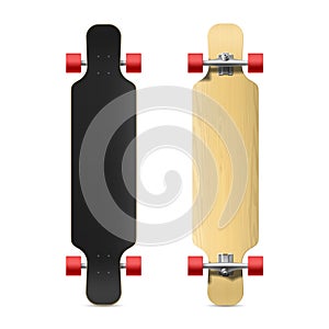 Photorealistic longboard, skateboard