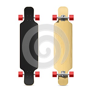 Photorealistic longboard, skateboard photo