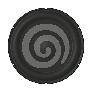 Photorealistic music speaker front view, vector illustration
