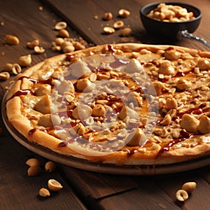 Photorealistic Pastiche: Soggy And Smooth Pizza With Peanuts photo