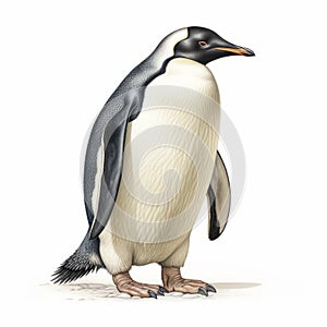 Photorealistic Penguin Illustration In Indigo And Black photo