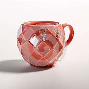 Photorealistic Pink Mug With Diamond Accents - Vray Tracing