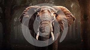 Photorealistic Portraiture: The Elegant And Emotive Elephant In The Woods