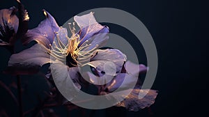 Photorealistic Purple Flowers: A Fusion Of Ancient Chinese Art And Modern Photography photo
