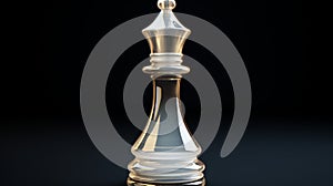 Photorealistic Rendering Of King Chess Piece On Black Background