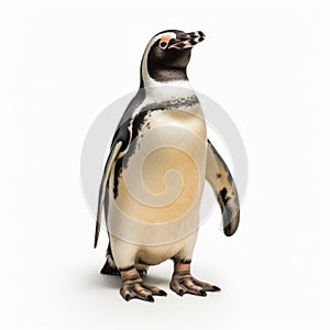 Lifelike Penguin Toy On Isolated Background - National Geographic Style photo