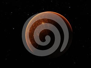 Photorealistic rendering of the planet Mercury in 3D. photo