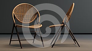 Photorealistic Renderings Of Rattan Chairs With Contrasting Textures