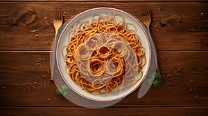 Photorealistic Renderings Of Spaghetti On Wood Table - Swirling Vortexes And Multiple Styles