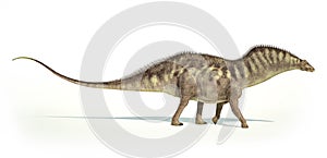Photorealistic representation of an Amargasaurus dinosaur. Side