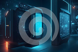 A photorealistic scenario in which AI-driven cybersecurity algorithms detect generated by Ai photo