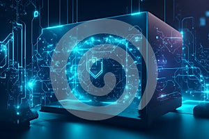 A photorealistic scenario in which AI-driven cybersecurity algorithms detect generated by Ai photo