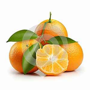 Photorealistic Tangerine Product Photography On White Background photo