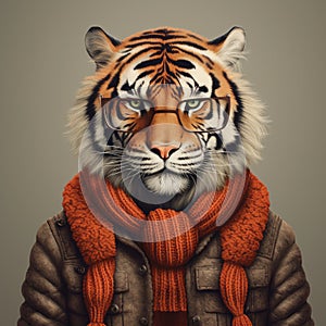 Photorealistic Tiger Portrait With Pop Culture References