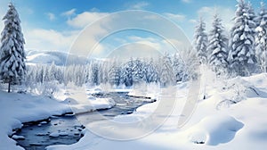 Photorealistic Winter Landscape In Mont-tremblant