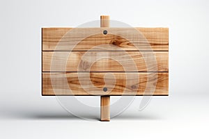 Photorealistic Wooden board direction sign board, isolated on white background. Generative AI
