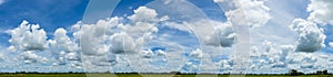 photos nature sky background daytime sky with clouds in the rainy season over the field