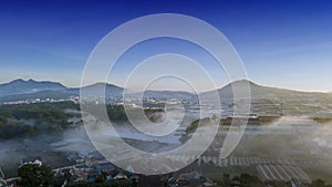The photos are taken from above of Da Lat city, .........aerial photo of a drone, photo