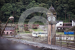 Freight train on a railroad photo