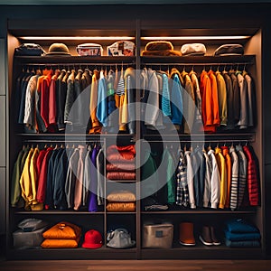 Photos of a tidy closet generated by artificial intelligence