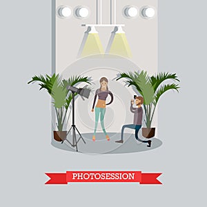 Photosession concept vector illustration in flat style