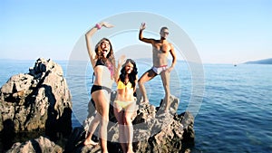 Photoshooting of models by the sea