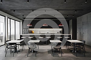 PhotoStock Inside view of a kitchen canteen in minimalist style advertisinggraphy