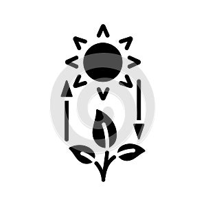 Photosynthesis black glyph icon