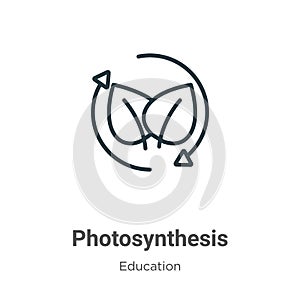 Photosynthesis outline vector icon. Thin line black photosynthesis icon, flat vector simple element illustration from editable