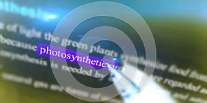 photosynthetic biological text written on english language with highlights form