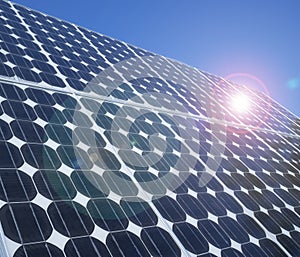 Photovoltaic cells solar panels lens flare